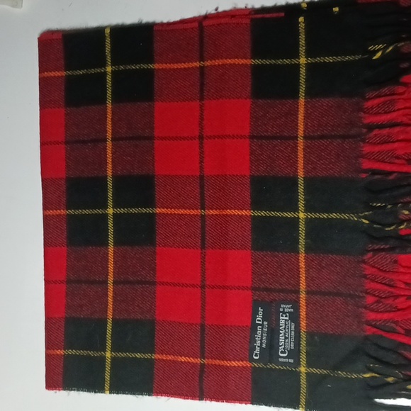 Authentic Christian Dior Monsieur Cashmere Plaid Scarf 100% Cashmere acrylic - Picture 5 of 5